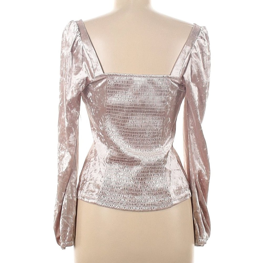 Anthropologie Jessima Square Neck Crushed Velvet Top - Picture 2 of 16